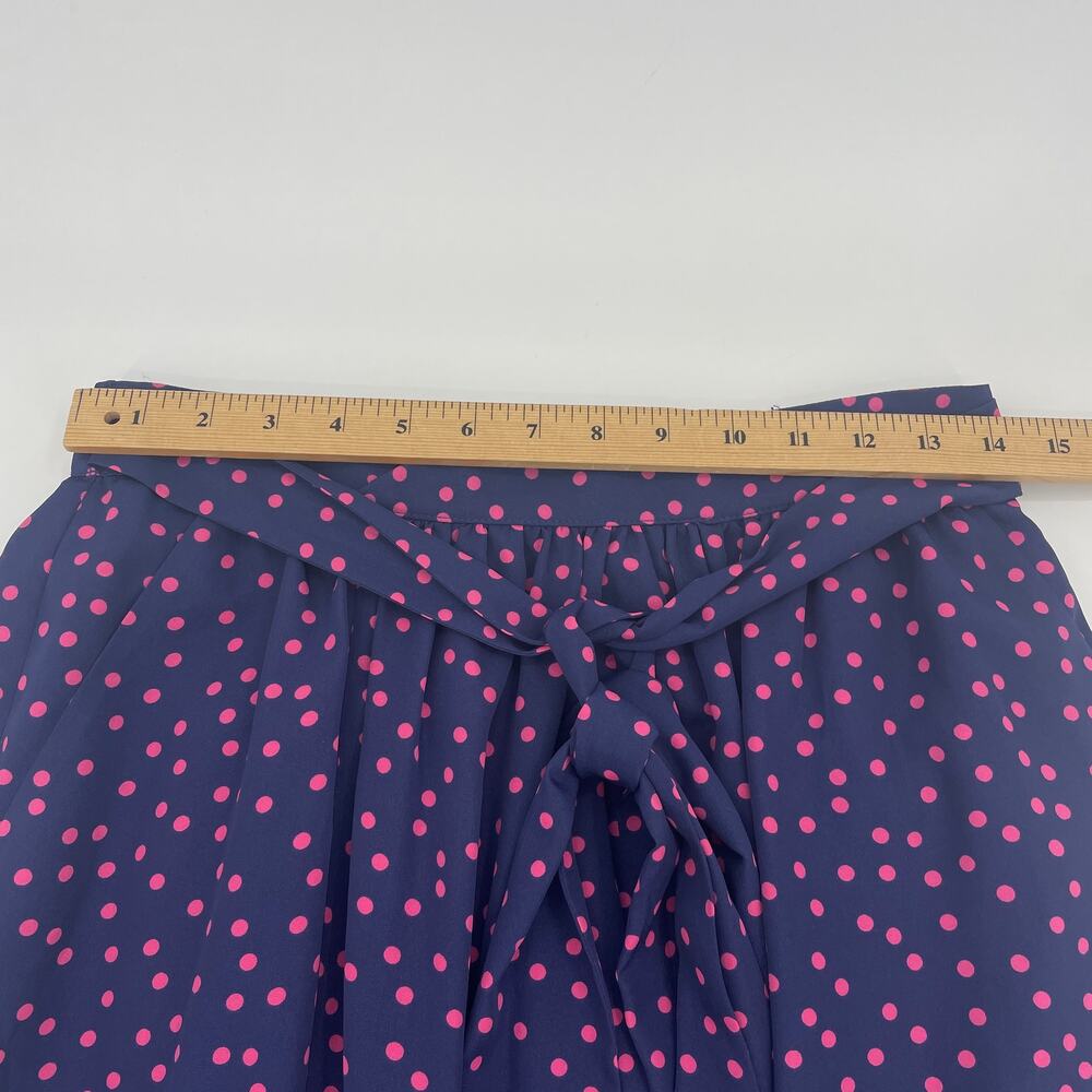 J. PETERMAN Maxi Polka Dot Skirt Womens Size 6 Lightweight Pull On Self Tie Belt - Picture 8 of 9